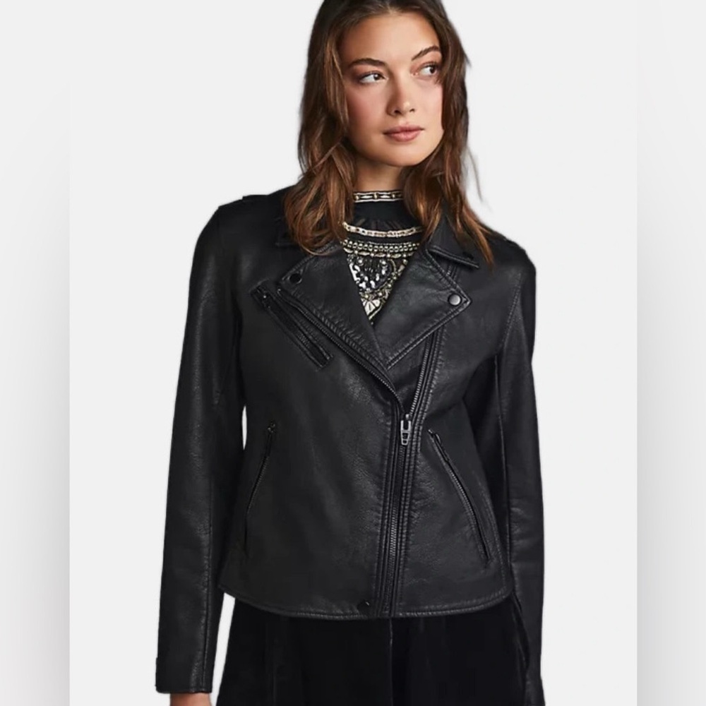 Blank NYC Black Leather Jacket Anthropology